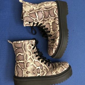 ASOS Snake Print Combat Boots